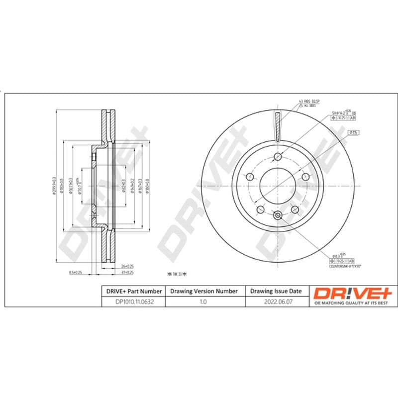 DRVE DP1010.11.0632 stabdžių diskas