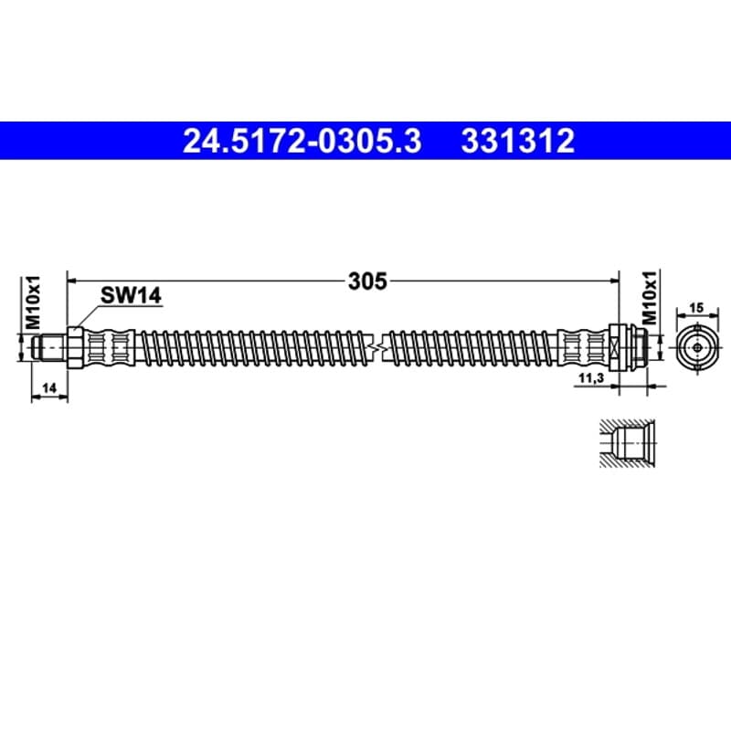 ATE stabdžių žarnelė 24.5172-0305.3