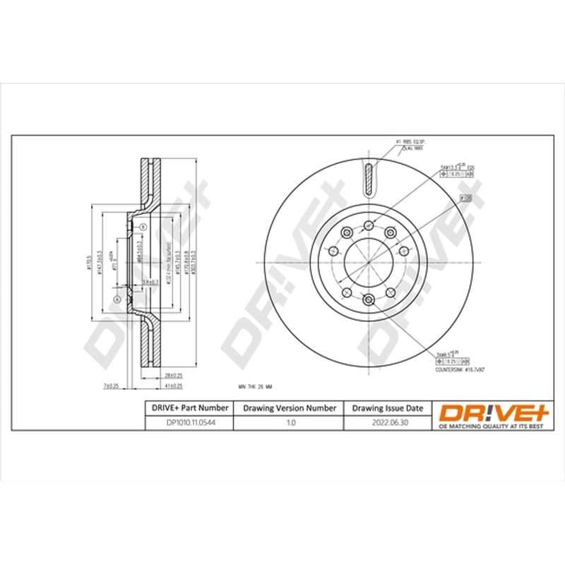 DRVE DP1010.11.0544 stabdžių diskas