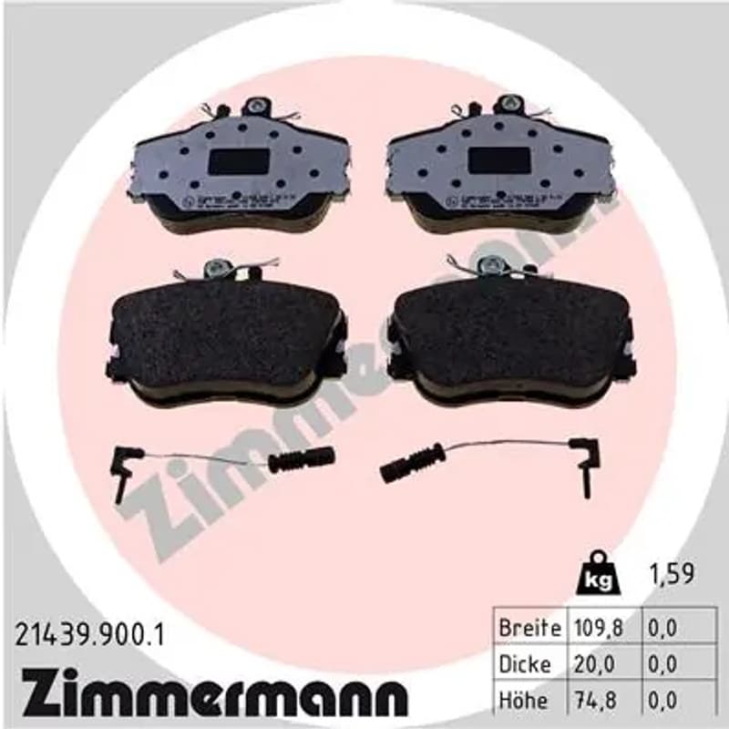 ZIMMERMANN stabdžių trinkelių rinkinys, diskinis stabdys 21439.900.1