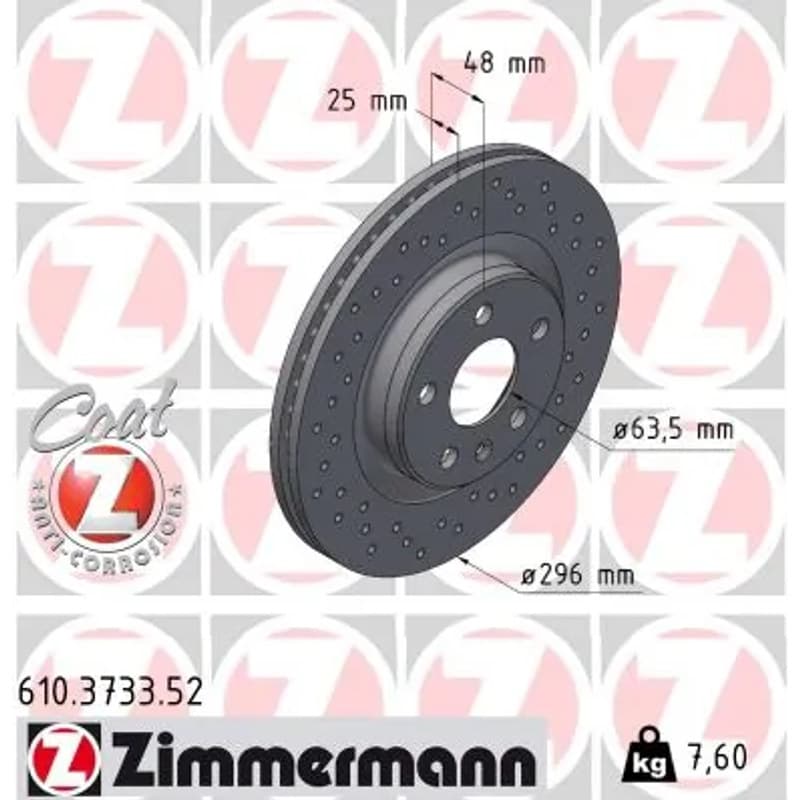 ZIMMERMANN stabdžių diskas 610.3733.52