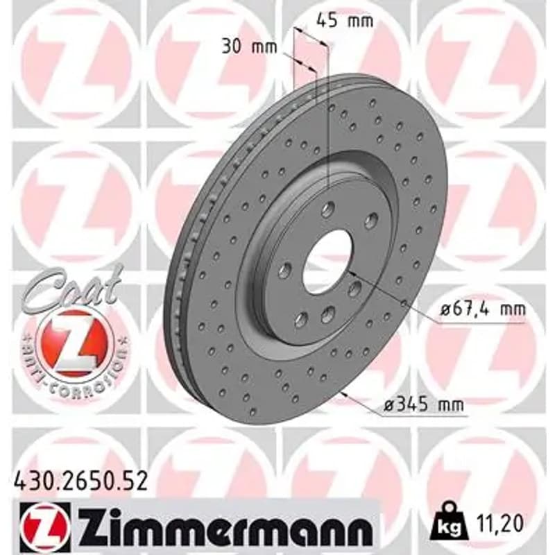 ZIMMERMANN stabdžių diskas 430.2650.52