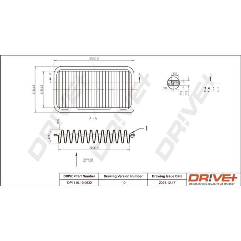 DRVE DP1110.10.0632 oro filtras