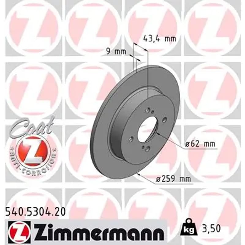 ZIMMERMANN stabdžių diskas 540.5304.20