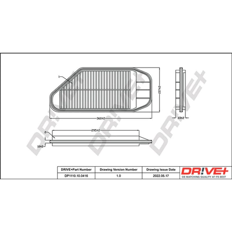 DRVE DP1110.10.0416 oro filtras