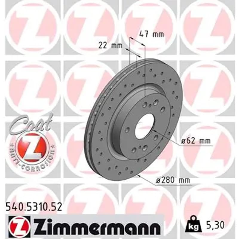 ZIMMERMANN stabdžių diskas 540.5310.52