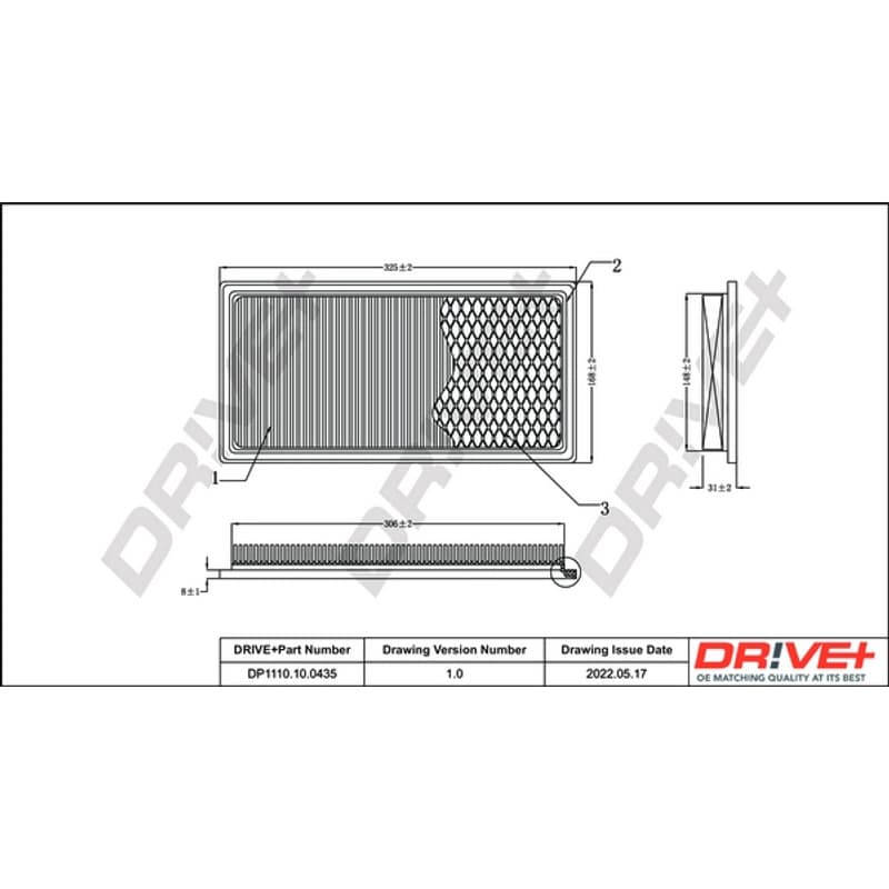 DRVE DP1110.10.0435 oro filtras