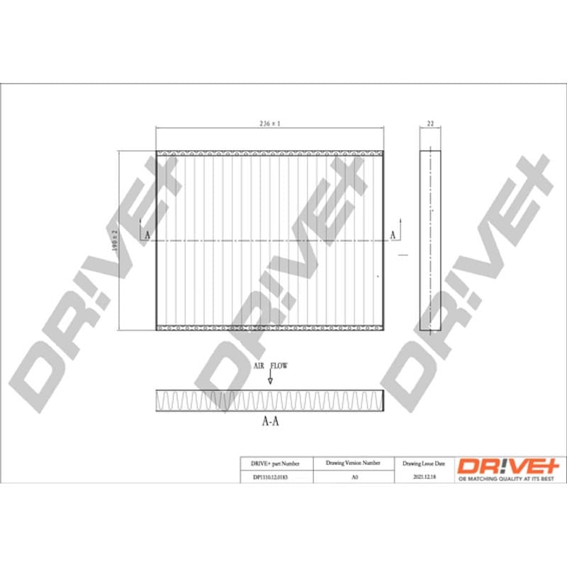 DRVE filtras, salono oras DP1110.12.0183