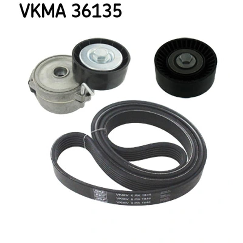 SKF VKMA 36135 V formos rumbuotas diržas, komplektas