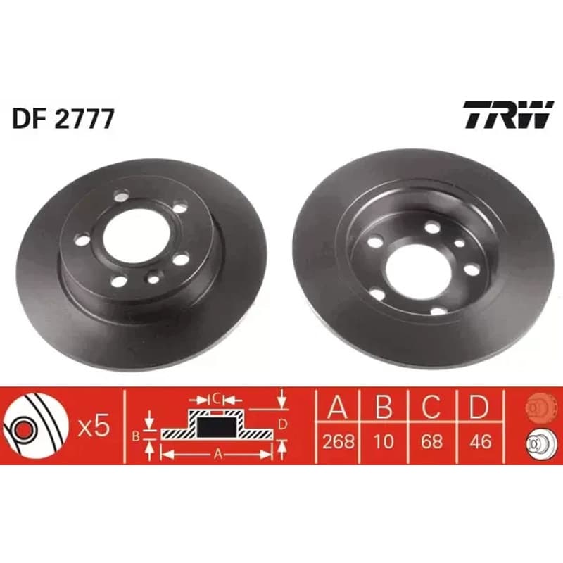 TRW stabdžių diskas DF2777