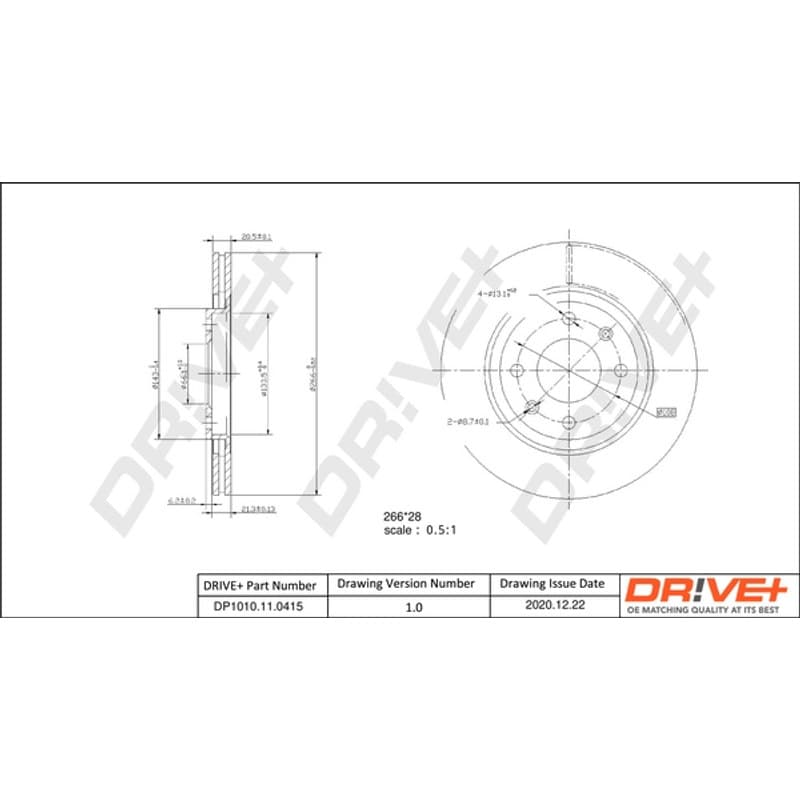 DRVE stabdžių diskas DP1010.11.0415