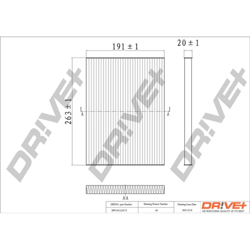 DRVE filtras, salono oras DP1110.12.0173