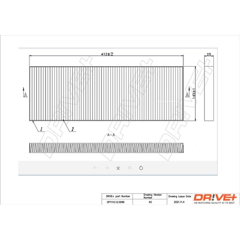 DRVE filtras, salono oras DP1110.12.0096