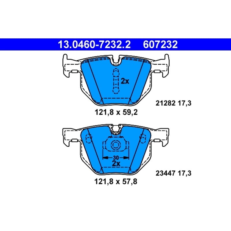 ATE Būgnai ir trinkelės 13.0460-7232.2