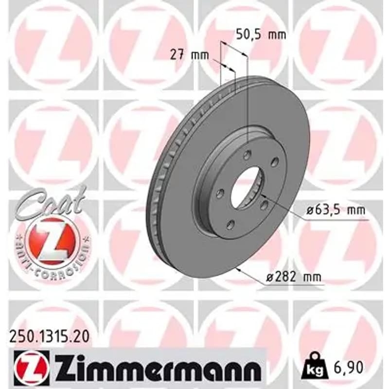 ZIMMERMANN stabdžių diskas 250.1315.20
