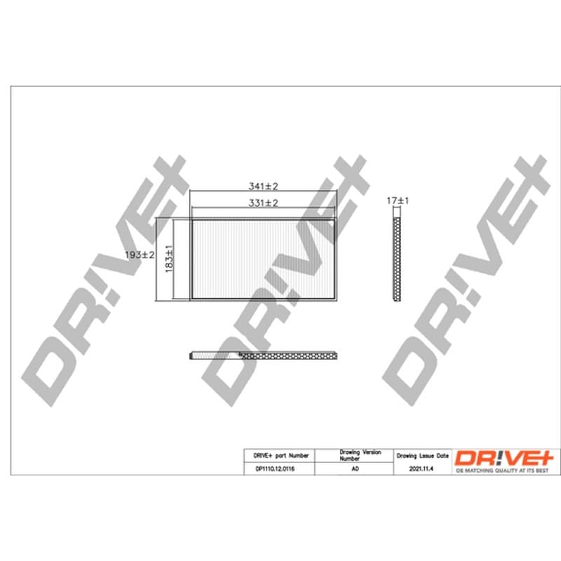 DRVE filtras, salono oras DP1110.12.0116
