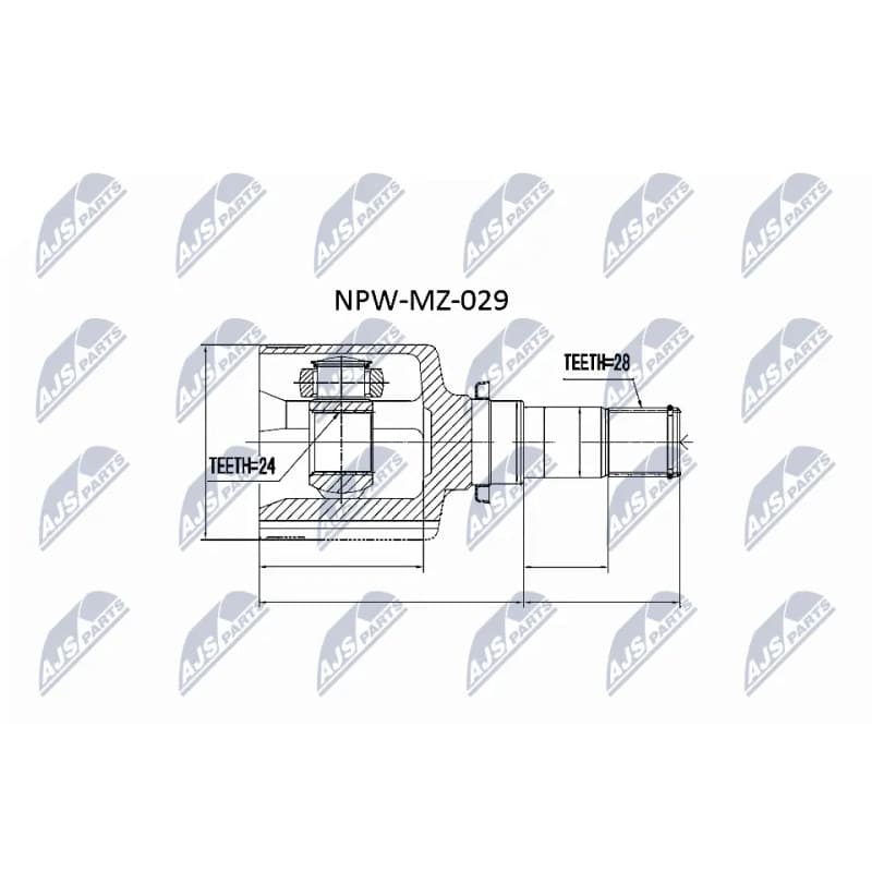 NTY jungčių komplektas, kardaninis velenas NPW-MZ-029