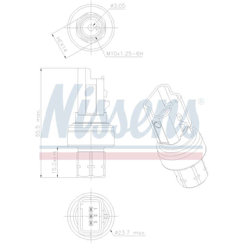 NISSENS slėgio jungiklis, oro kondicionavimas 301104