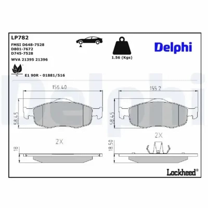 DELPHI Būgnai ir trinkelės LP782