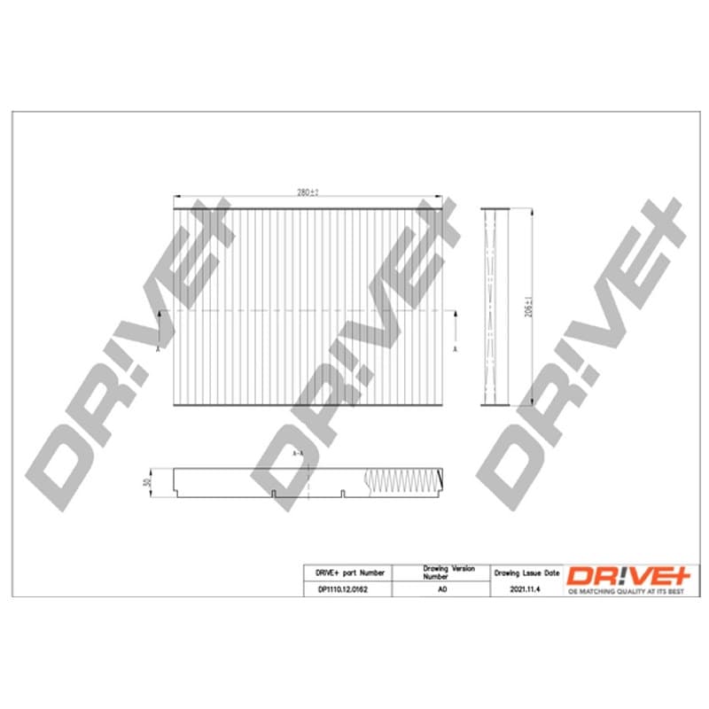 DRVE DP1110.12.0162 filtras, salono oras