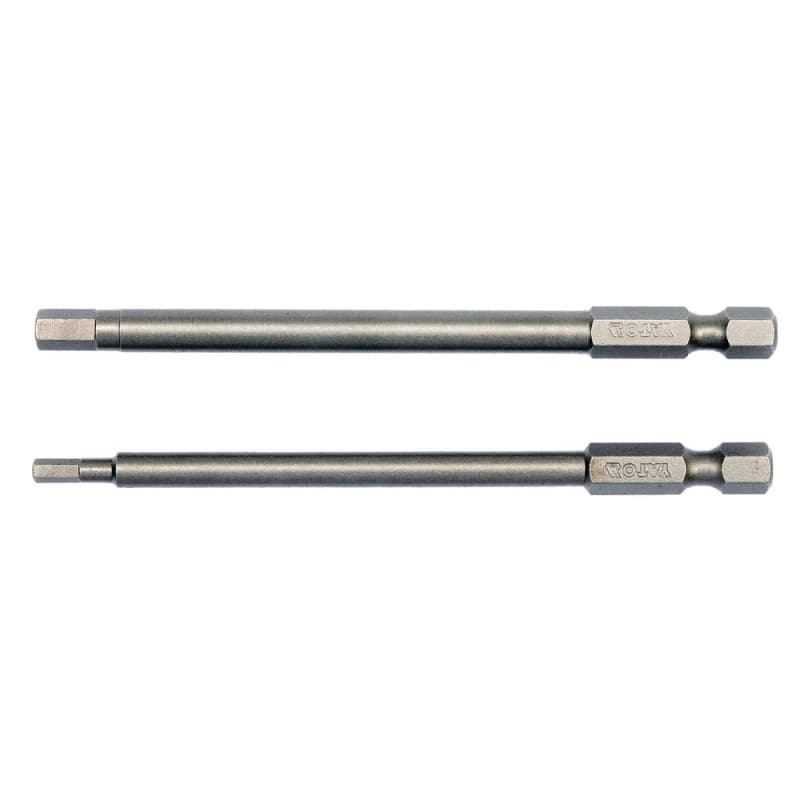 Atsuktuvo antgalių rinkinys 1/4'', 2 vnt. – apsauginiai šešiakampiai: 3X100MM; 5X100MM, 1/4'' šešiakampis kotas