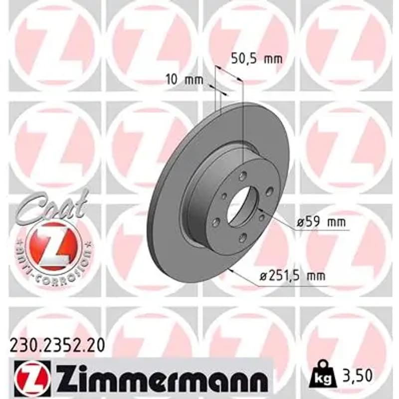 ZIMMERMANN stabdžių diskas 230.2352.20