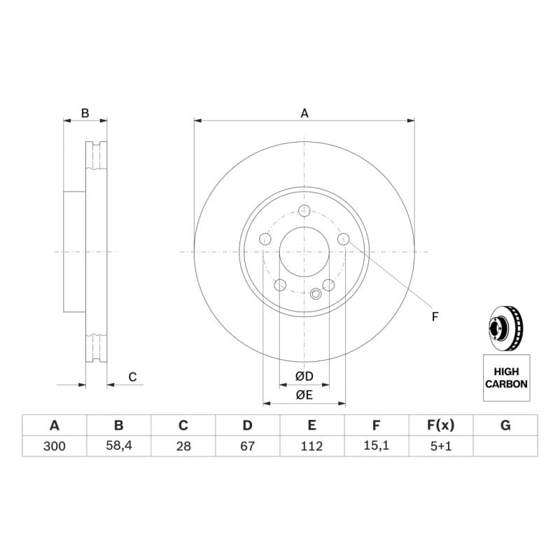 BOSCH 0 986 479 C50 stabdžių diskas