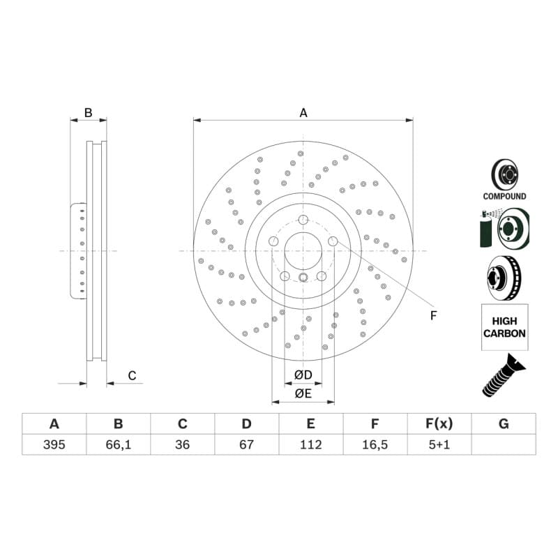 BOSCH 0 986 479 F64 stabdžių diskas