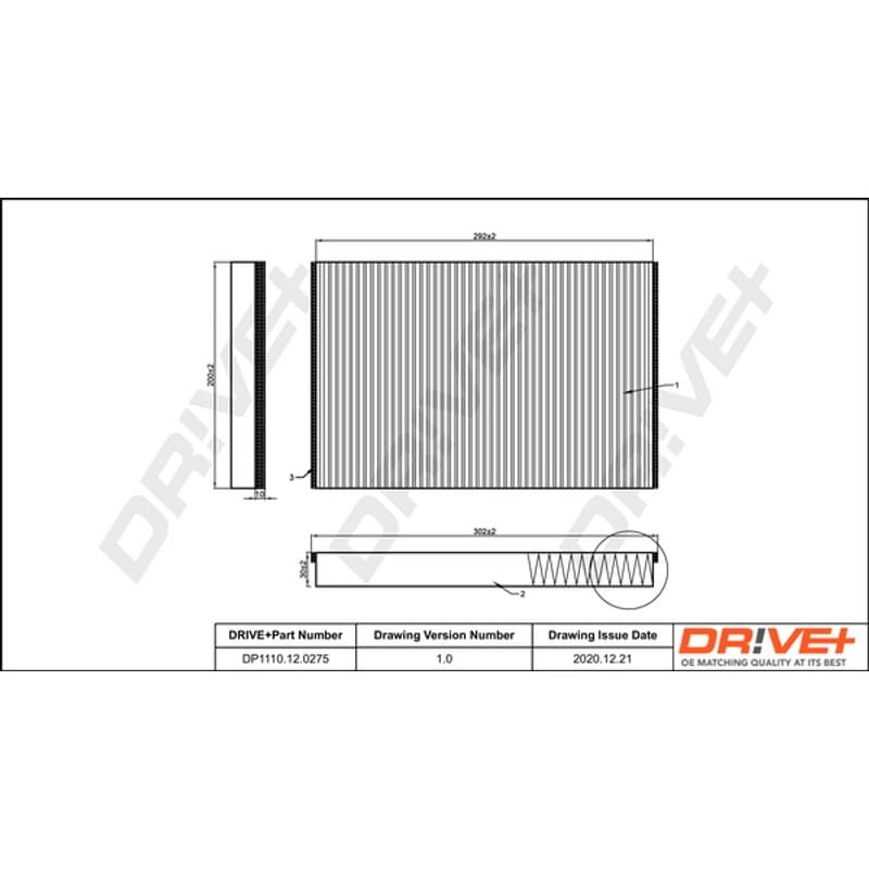 DRVE filtras, salono oras DP1110.12.0275