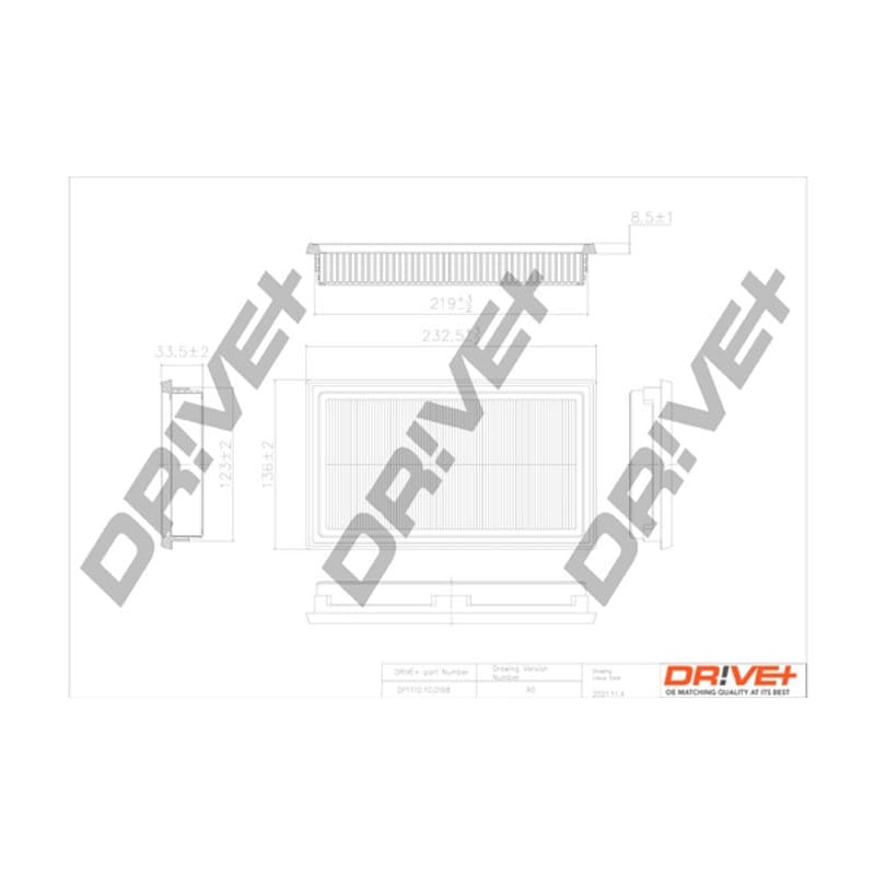 DRVE DP1110.10.0168 oro filtras