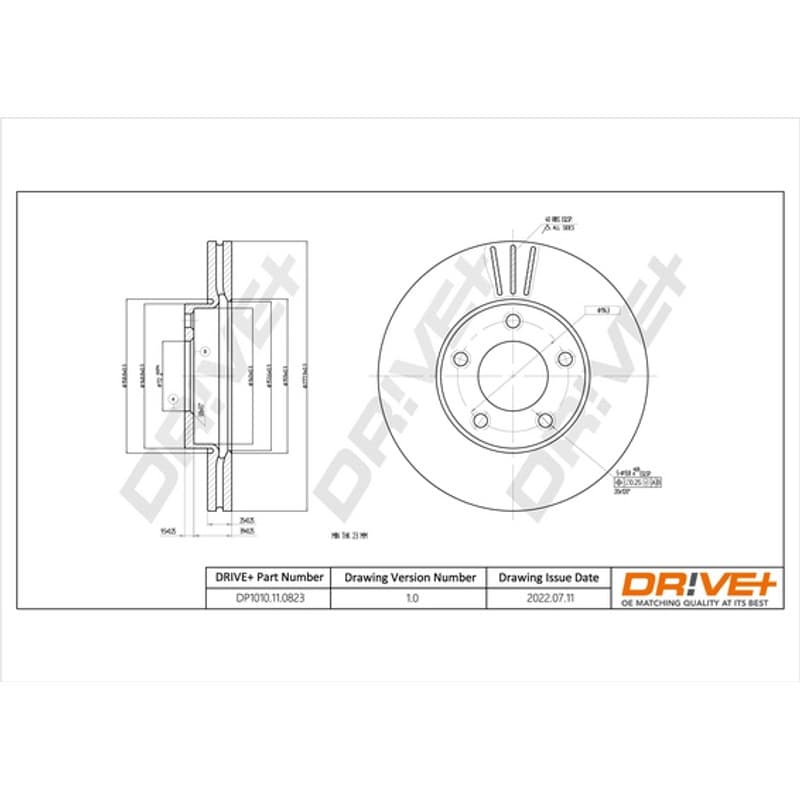 DRVE DP1010.11.0823 stabdžių diskas