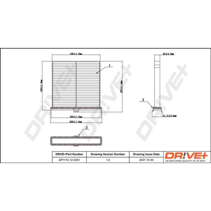 DRVE filtras, salono oras DP1110.12.0381