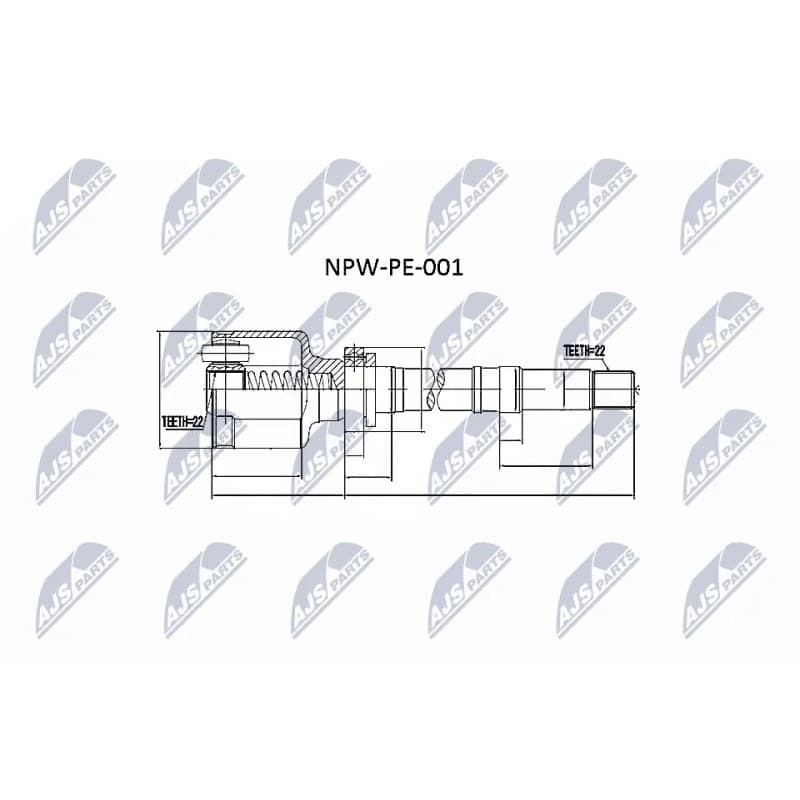 NTY jungčių komplektas, kardaninis velenas NPW-PE-001