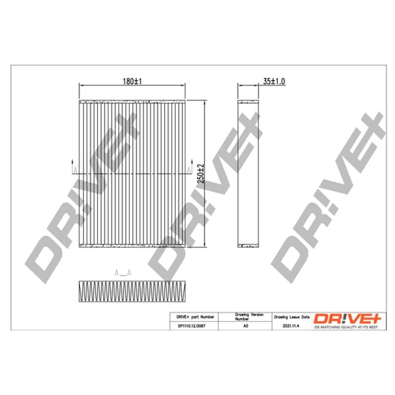 DRVE filtras, salono oras DP1110.12.0087