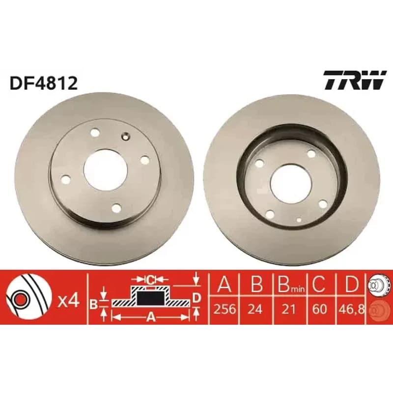 TRW stabdžių diskas DF4812