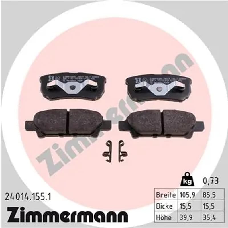 ZIMMERMANN stabdžių trinkelių rinkinys, diskinis stabdys 24014.155.1
