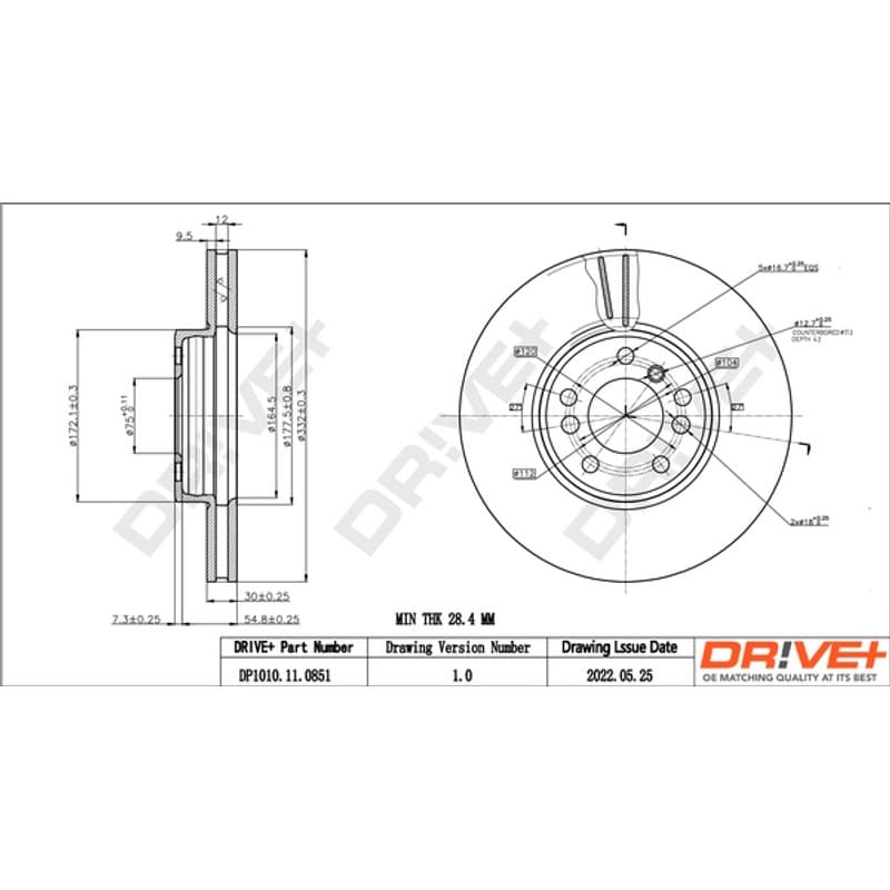 DRVE stabdžių diskas DP1010.11.0851