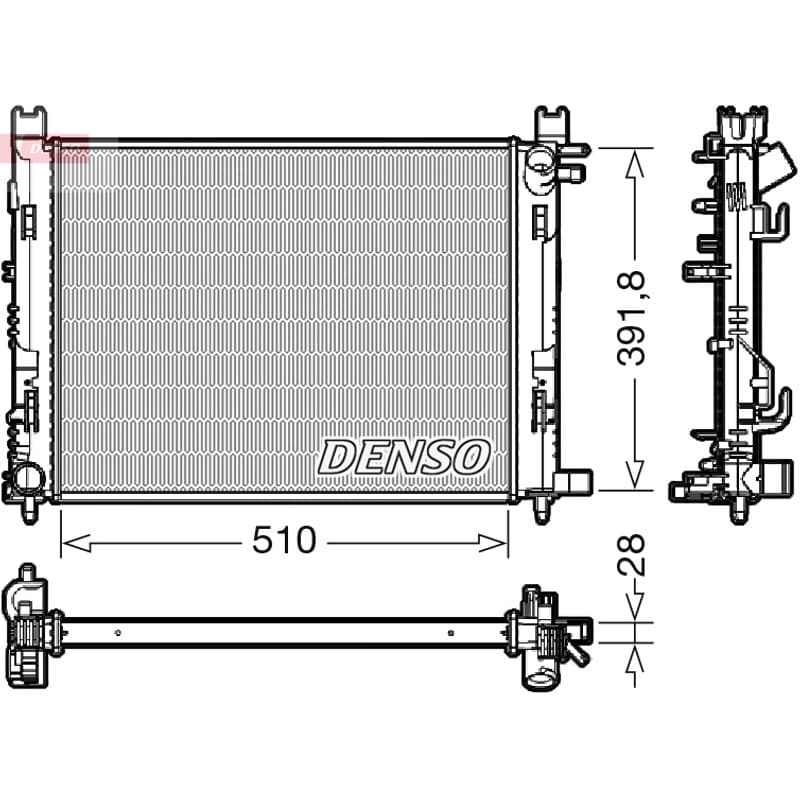 DENSO radiatorius, variklio aušinimas DRM23109