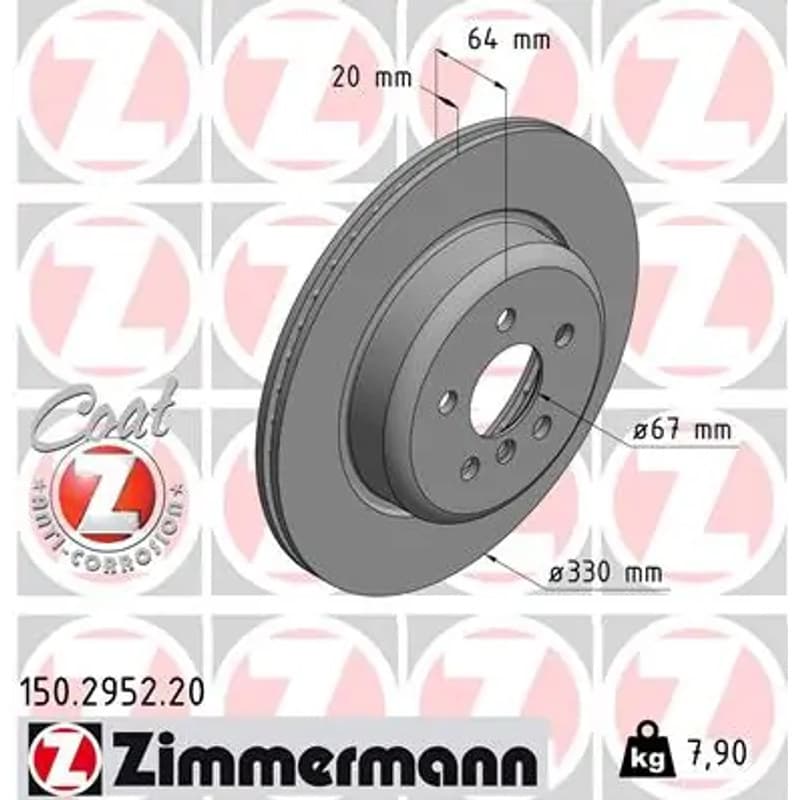 ZIMMERMANN stabdžių diskas 150.2952.20