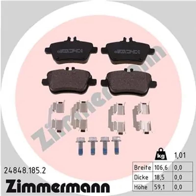 ZIMMERMANN stabdžių trinkelių rinkinys, diskinis stabdys 24848.185.2