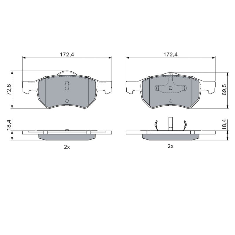 BOSCH 0 986 424 668 stabdžių trinkelių rinkinys, diskinis stabdys