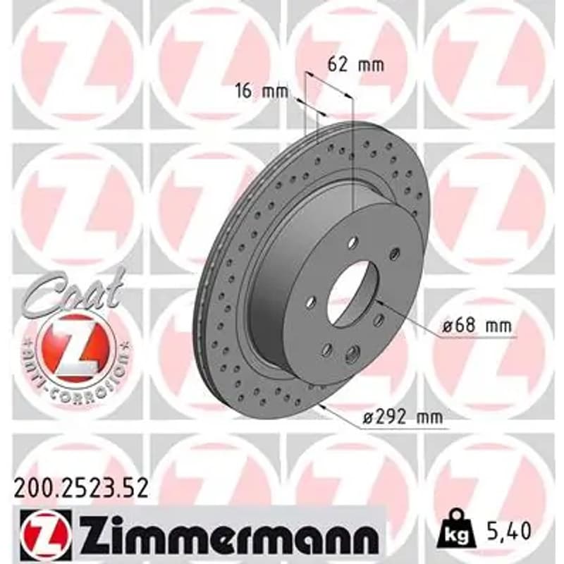 ZIMMERMANN stabdžių diskas 200.2523.52
