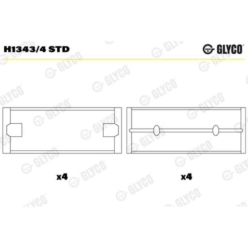 GLYCO pagrindiniai guoliai, alkūninis velenas H1343/4 STD