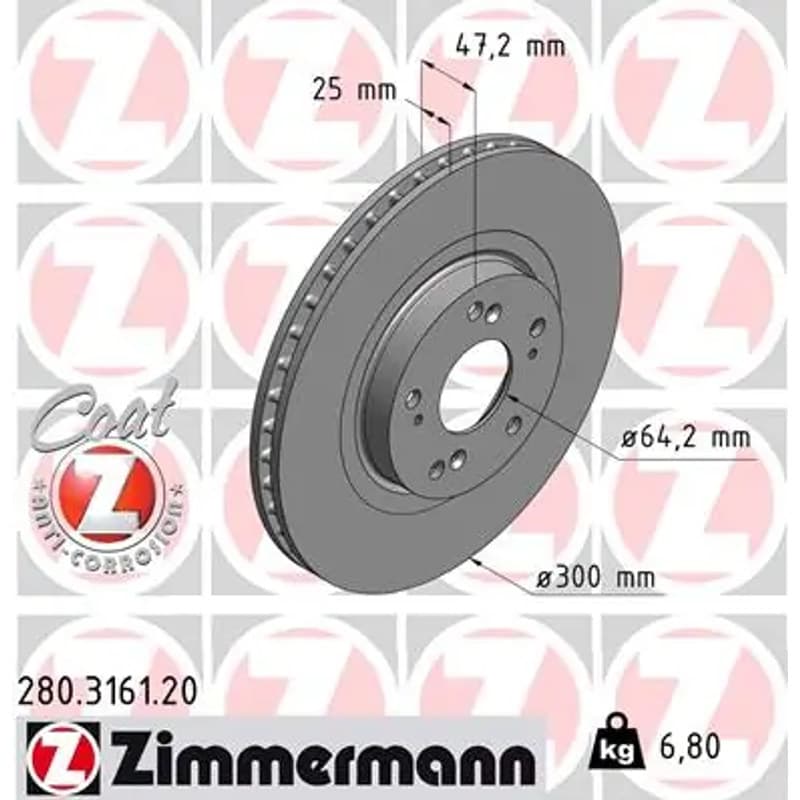 ZIMMERMANN stabdžių diskas 280.3161.20