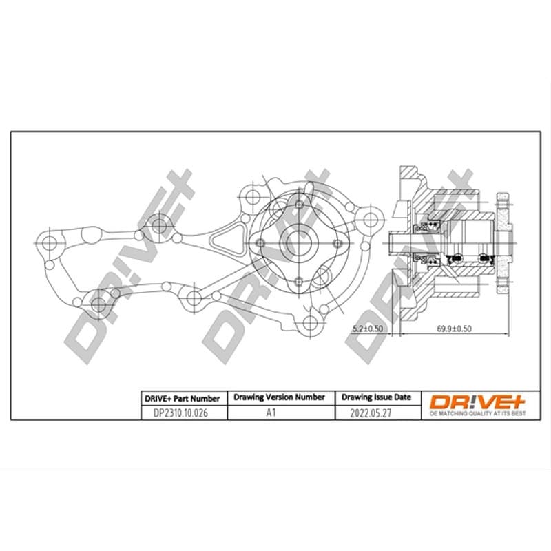 DRVE Vandens siurblys, variklio aušinimas DP2310.10.026