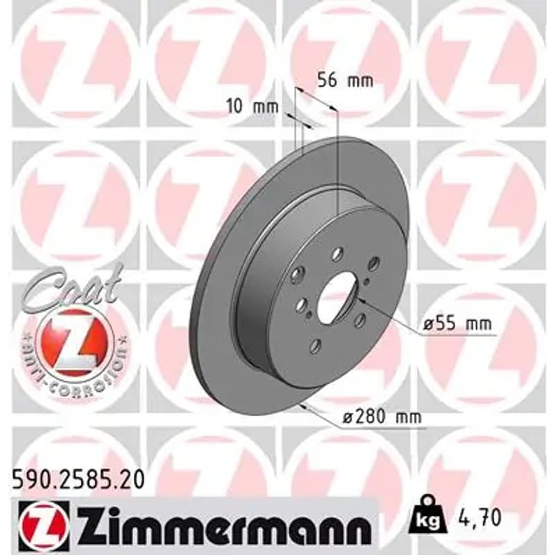 ZIMMERMANN stabdžių diskas 590.2585.20