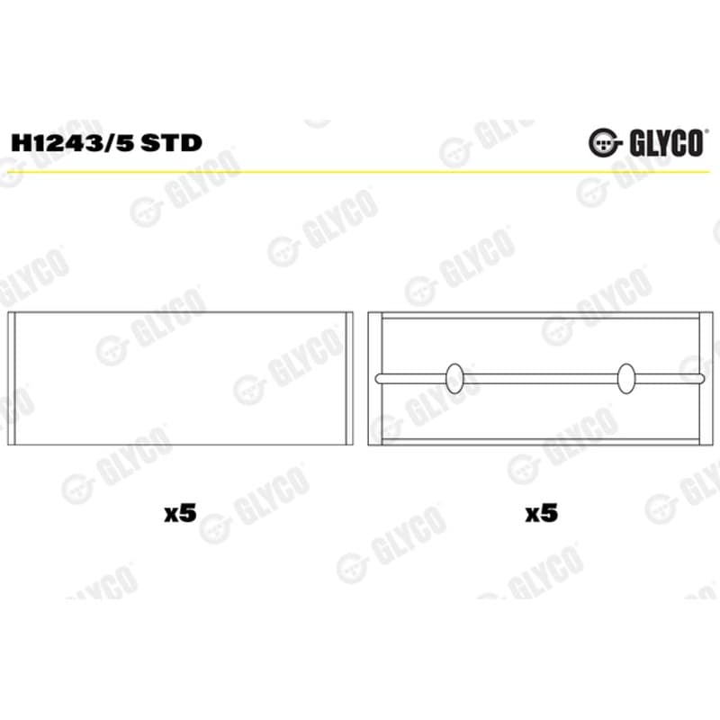 GLYCO pagrindiniai guoliai, alkūninis velenas H1243/5 STD