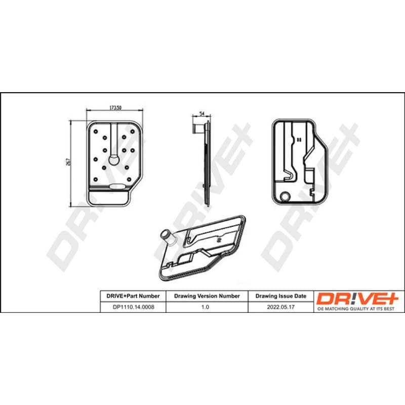 DRVE hidraulinių filtrų komplektas, automatinė transmisija DP1110.14.0008