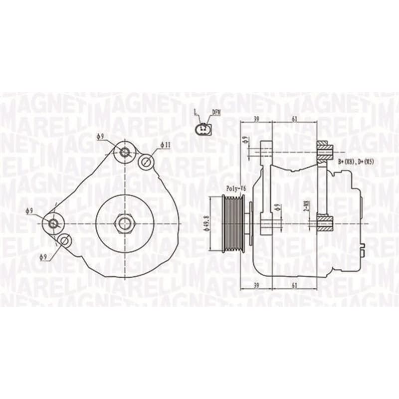 MAGNETIMARELLI kintamosios srovės generatorius 063731729010