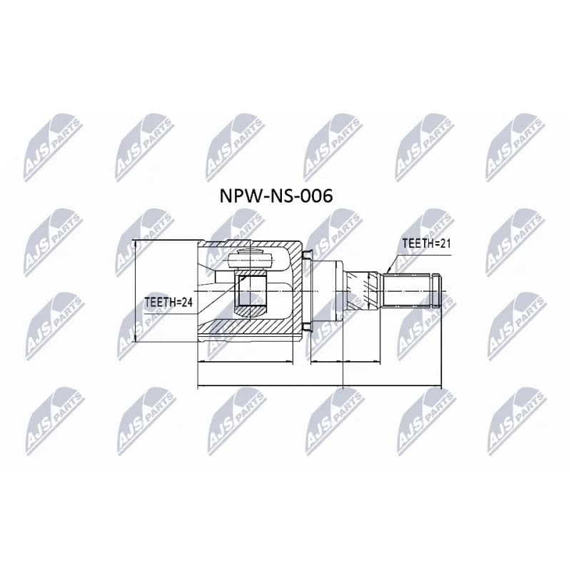 NTY jungčių komplektas, kardaninis velenas NPW-NS-006